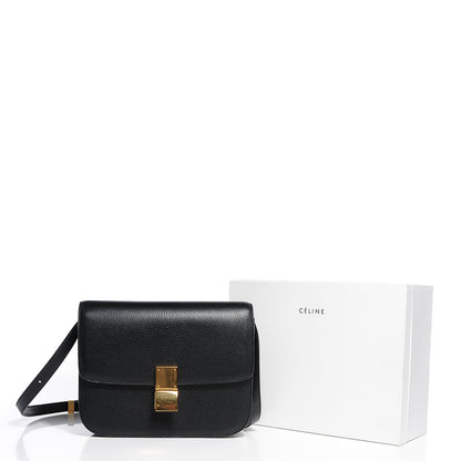 Celine Goatskin Medium Classic Box Flap Bag Black 10 of 10