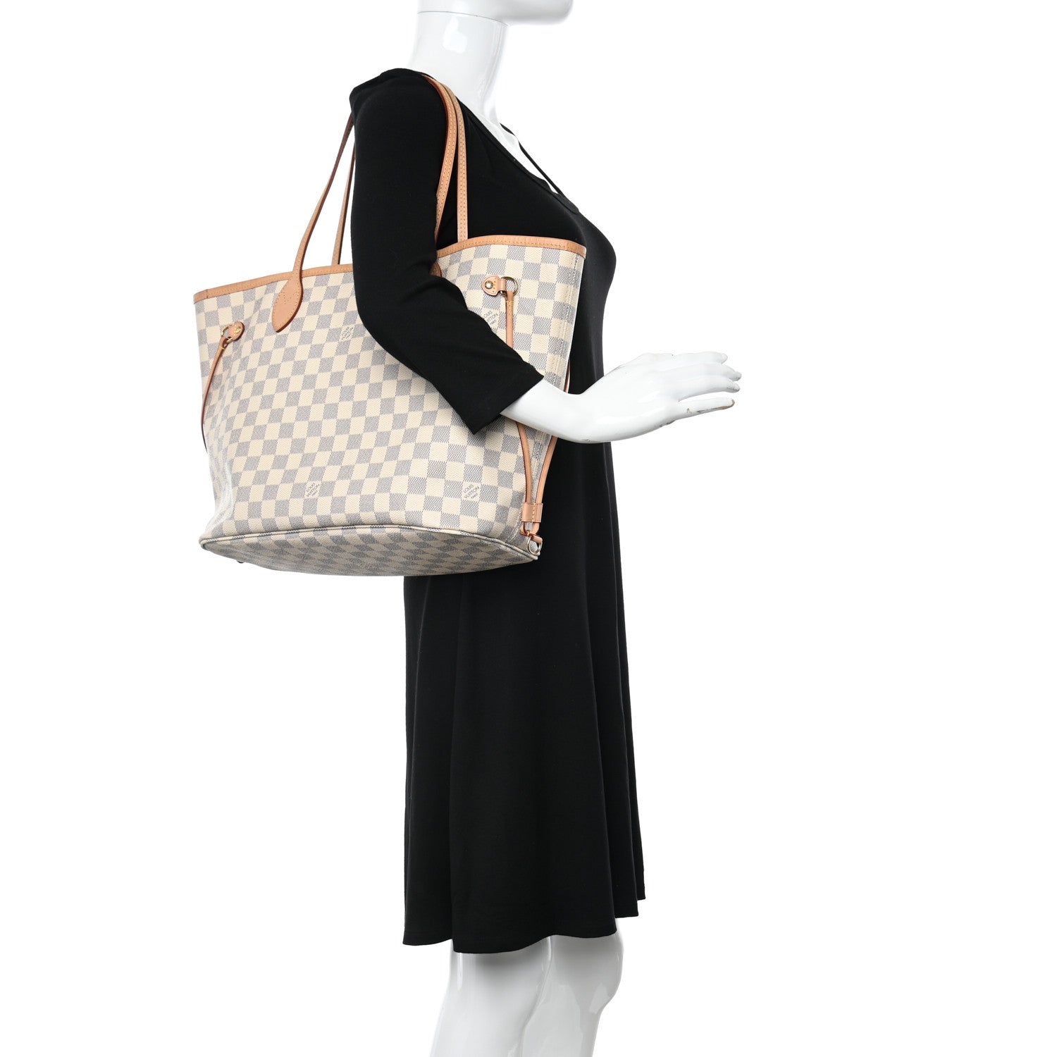 Louis Vuitton Damier Azur Neo Neverfull MM Rose Ballerine 2 of 15