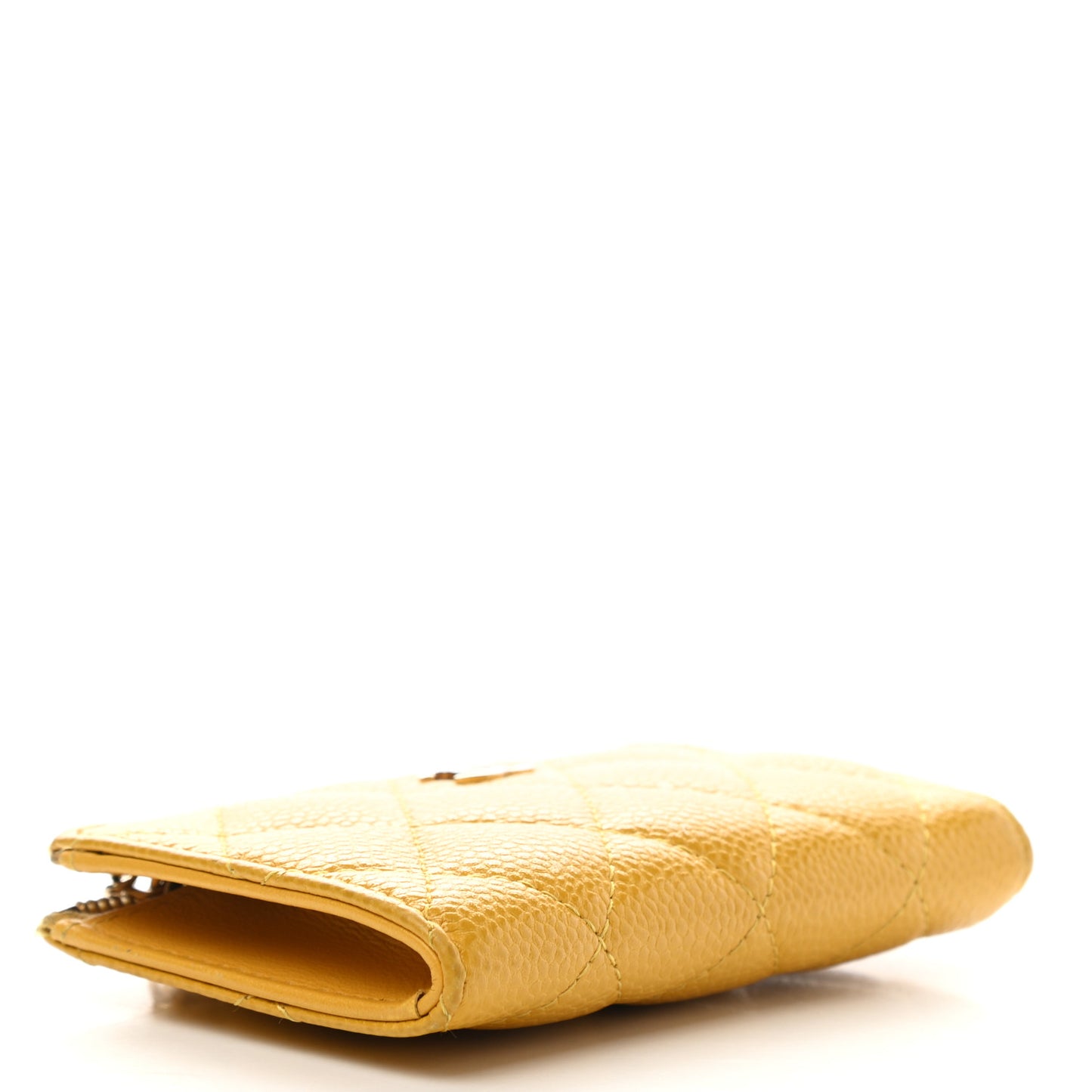 Caviar Quilted Key Holder Case Yellow