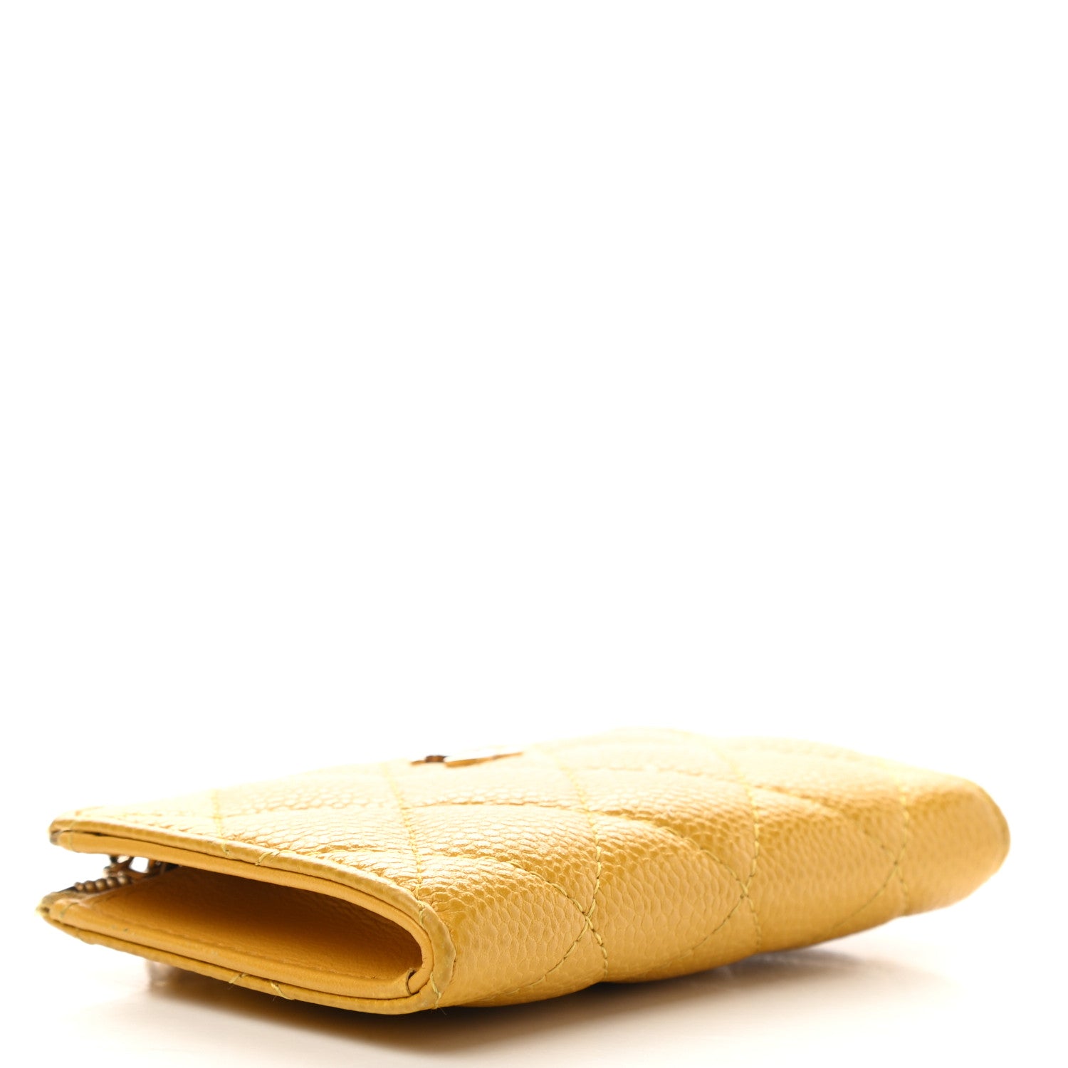Chanel Caviar Quilted Key Holder Case Yellow 4 of 9
