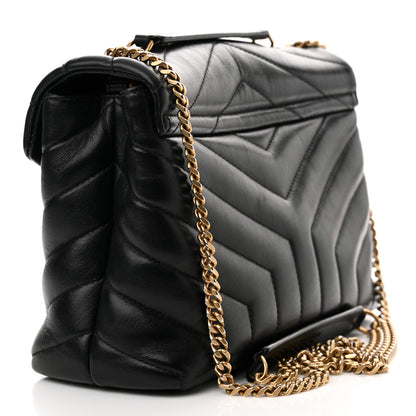 Saint Laurent Calfskin Y Quilted Monogram Small Loulou Chain Satchel Black 3 of 15