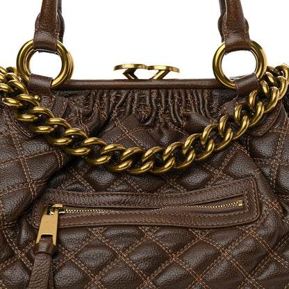 Marc Jacobs Calfskin Quilted Stam Brown 7 of 10