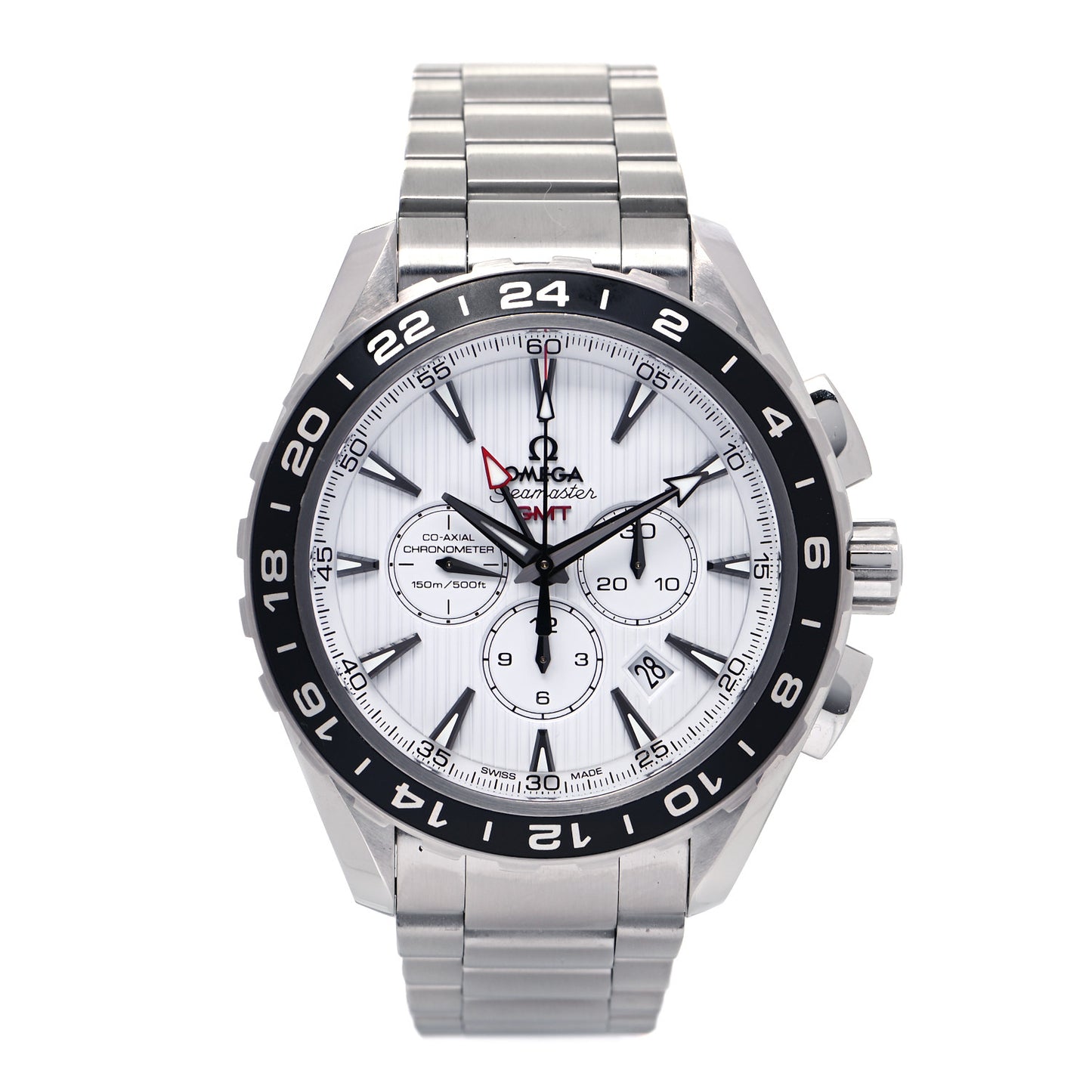 Stainless Steel 44mm Seamaster Aqua Terra GMT Automatic Watch White 231.10.44.52.04.001