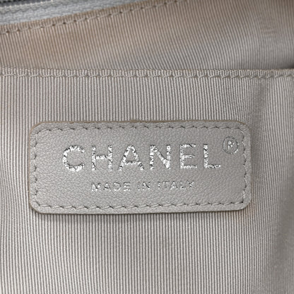 Chanel Iridescent Calfskin Chevron Small Urban Spirit Drawstring Bag Silver 6 of 10