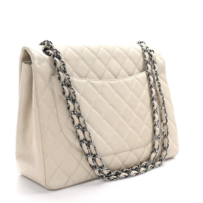 Chanel Lambskin Quilted Maxi Single Flap Beige 3 of 13