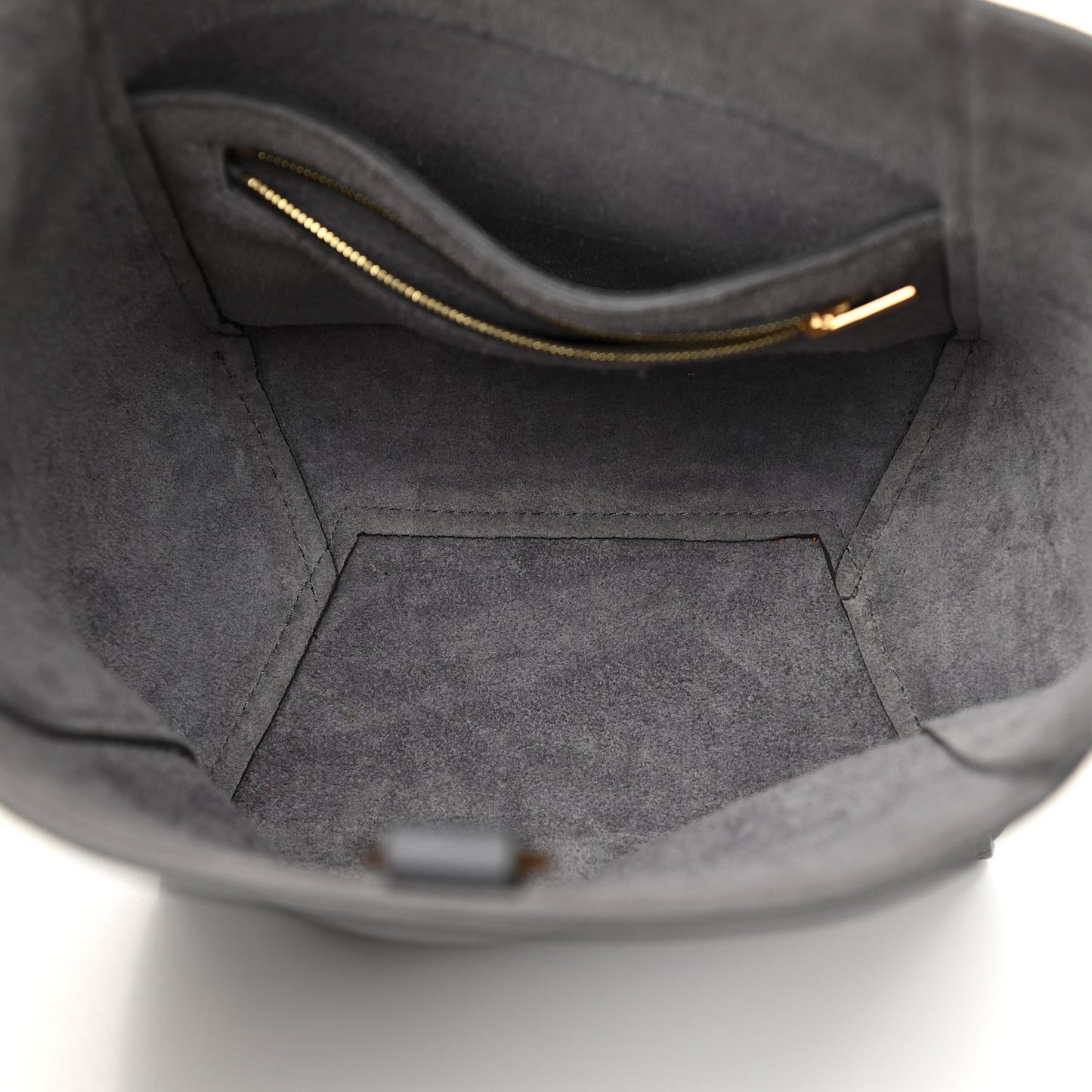 Soft Grained Calfskin Small Sangle Bucket Bag Grey