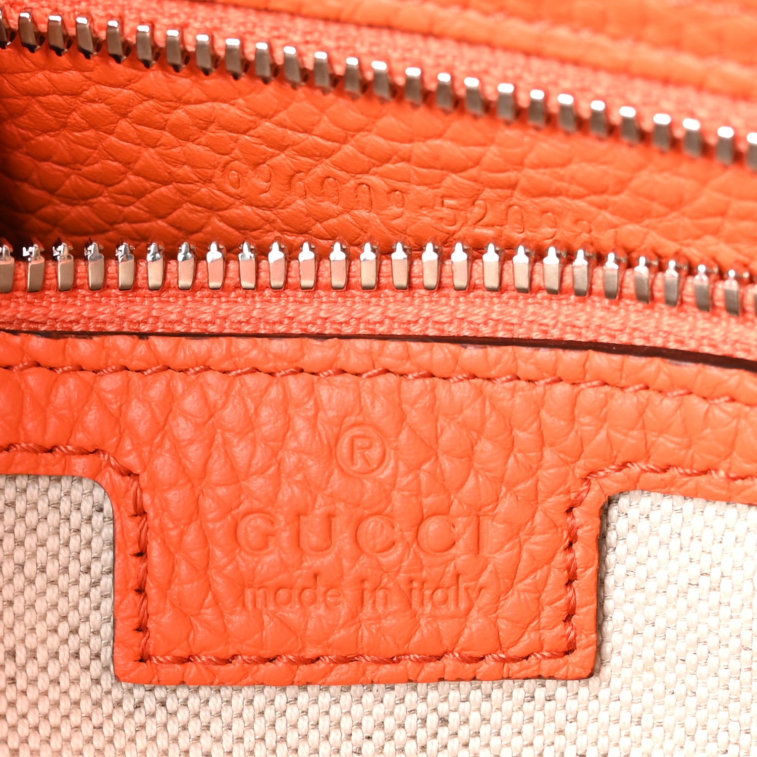 Gucci Piuma Calfskin Jumbo GG Embossed Medium Wristlet Messenger Bag Orange 6 of 9