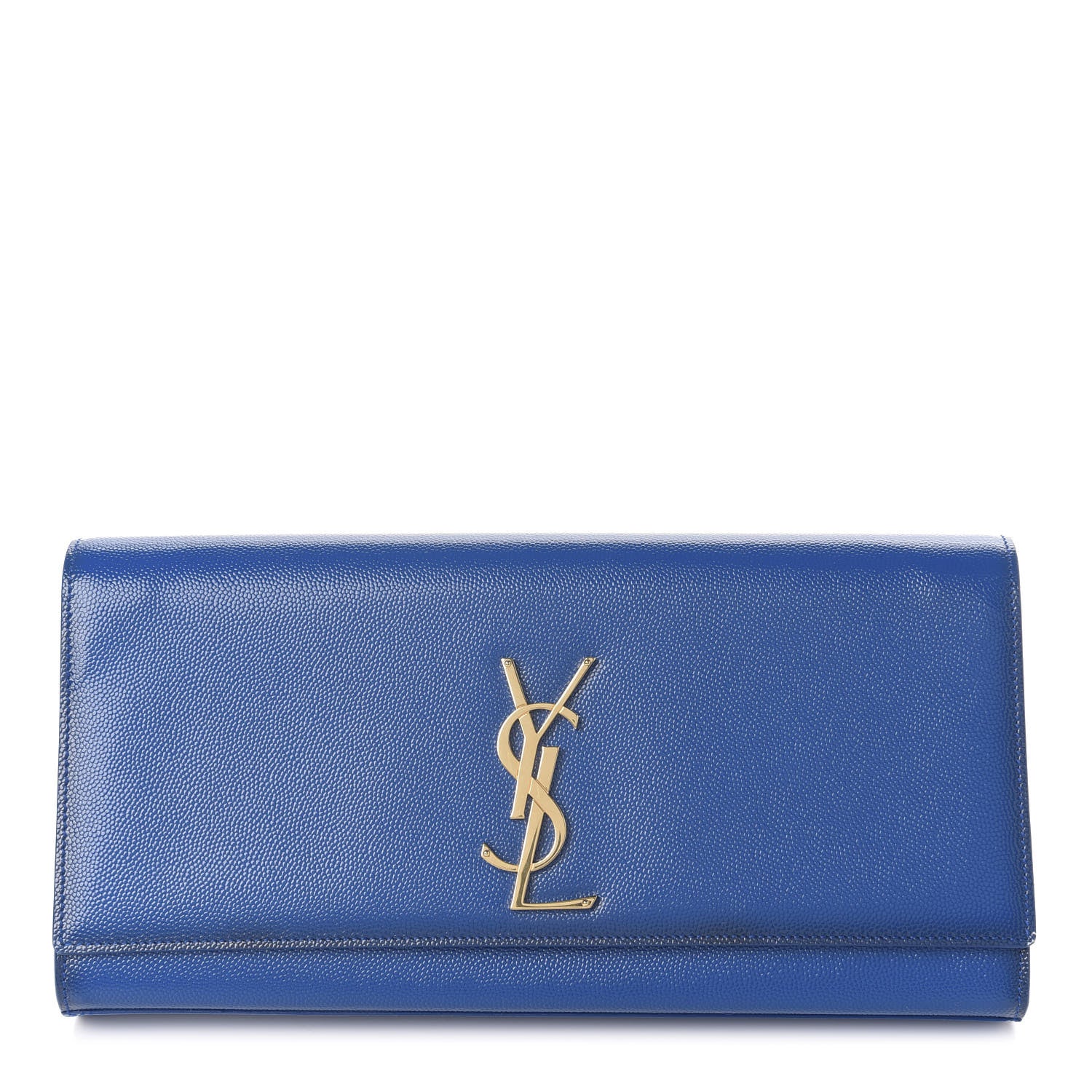 Saint Laurent Grain De Poudre Classic Monogram Cassandre Clutch Royal Blue 1 of 6