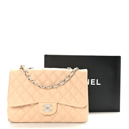 Chanel Lambskin Quilted Jumbo Single Flap Beige Clair 13 of 13