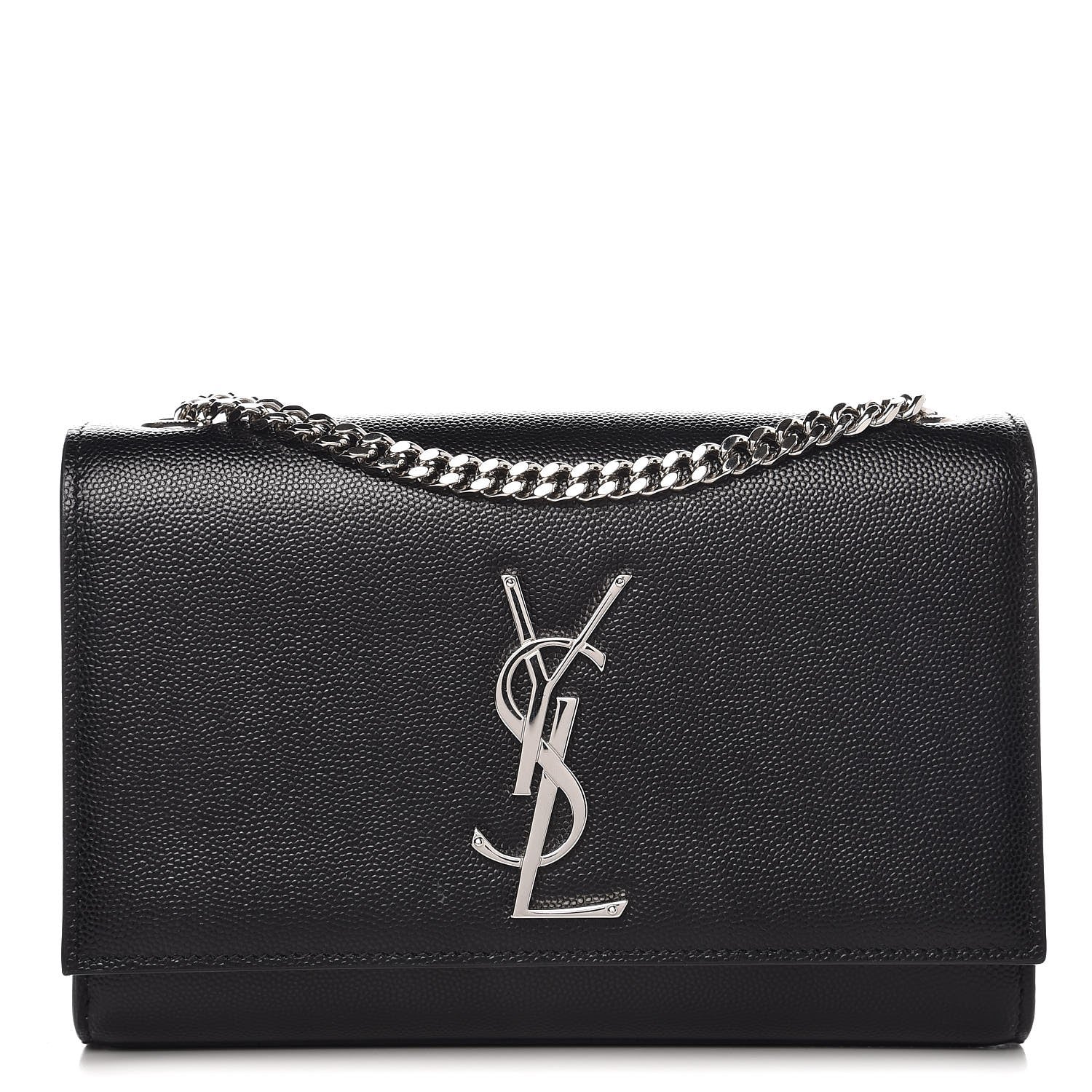 Saint Laurent Grain De Poudre Small Monogram Kate Satchel Black 1 of 7
