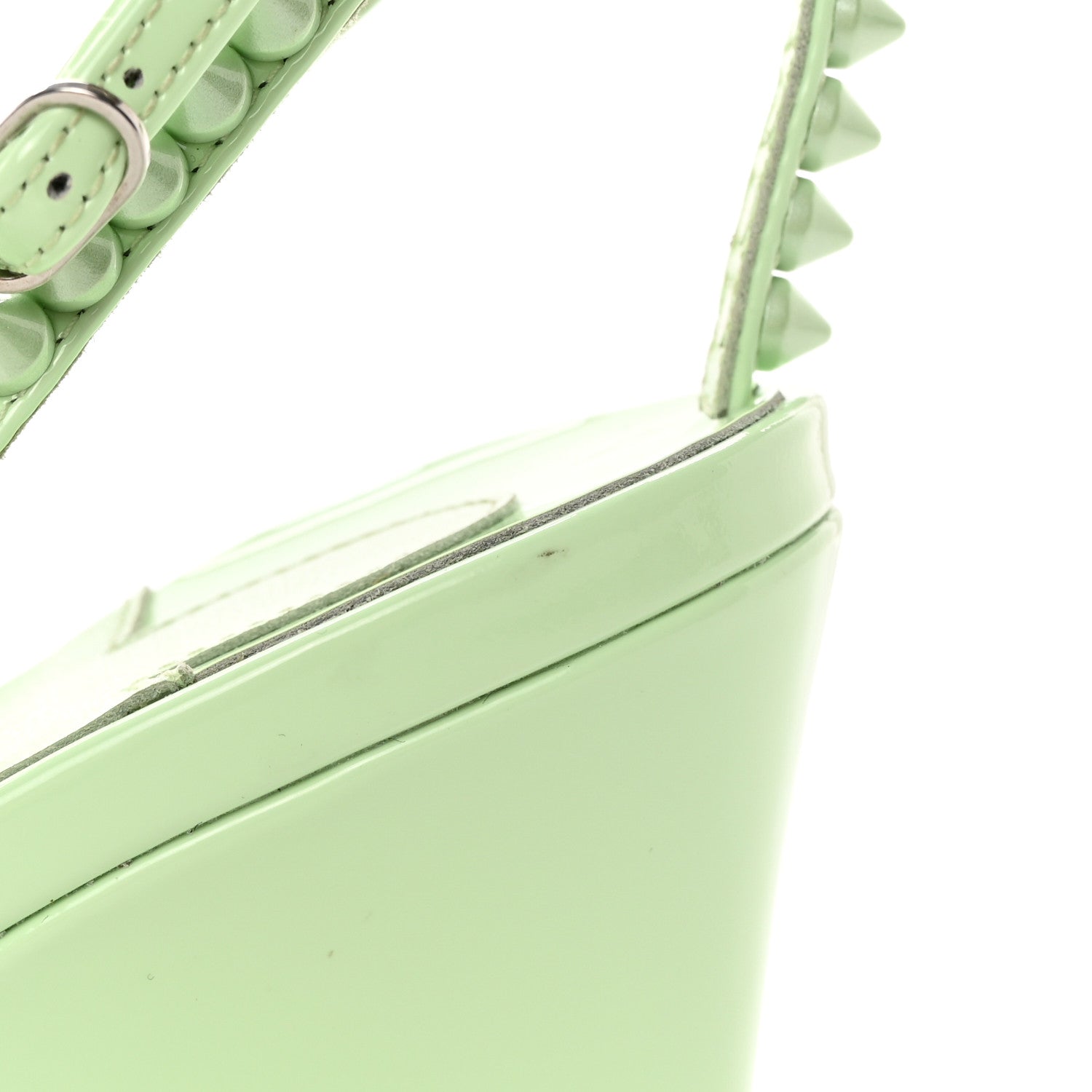 Christian Louboutin Patent Calfskin So Me Spike 85 Wedge Sandals 39 Studio Green 16 of 17