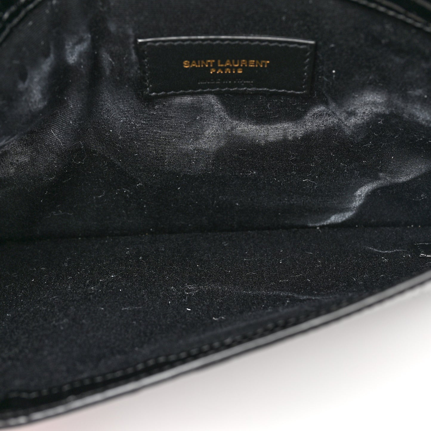 Calfskin Crocodile Embossed Uptown Monogram Clutch Black