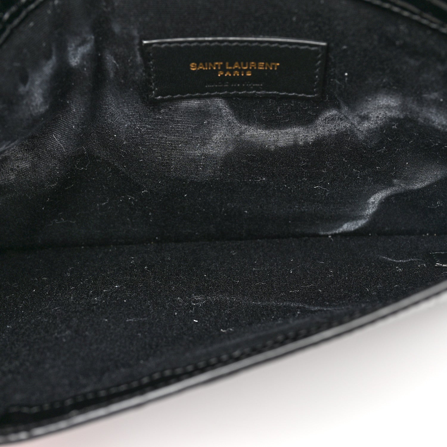 Saint Laurent Calfskin Crocodile Embossed Uptown Monogram Clutch Black 5 of 11