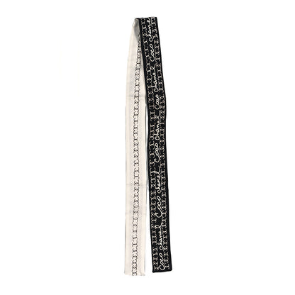 Chanel Silk CC Slim Bandeau Scarf Black White 3 of 7