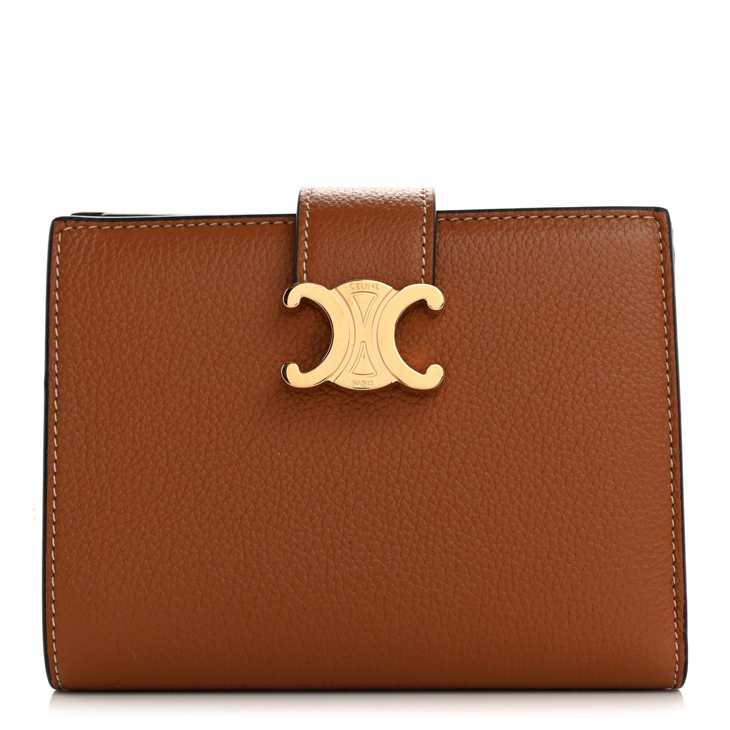 Grained Calfskin Triomphe Medium Strap Nino Wallet Tan