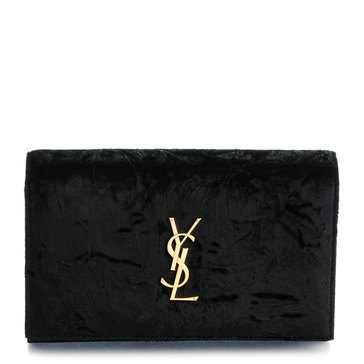 Velvet Monogram Chain Wallet Black