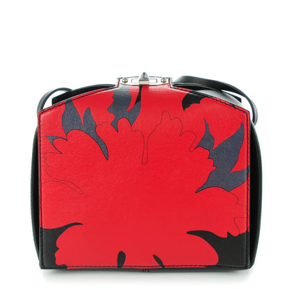 Alexander McQueen Calfskin Lotus Flower Legend Box Shoulder Bag Red Black 1 of 7