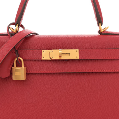 Hermes Epsom Horseshoe Kelly Sellier 28 Rouge Casaque 8 of 11