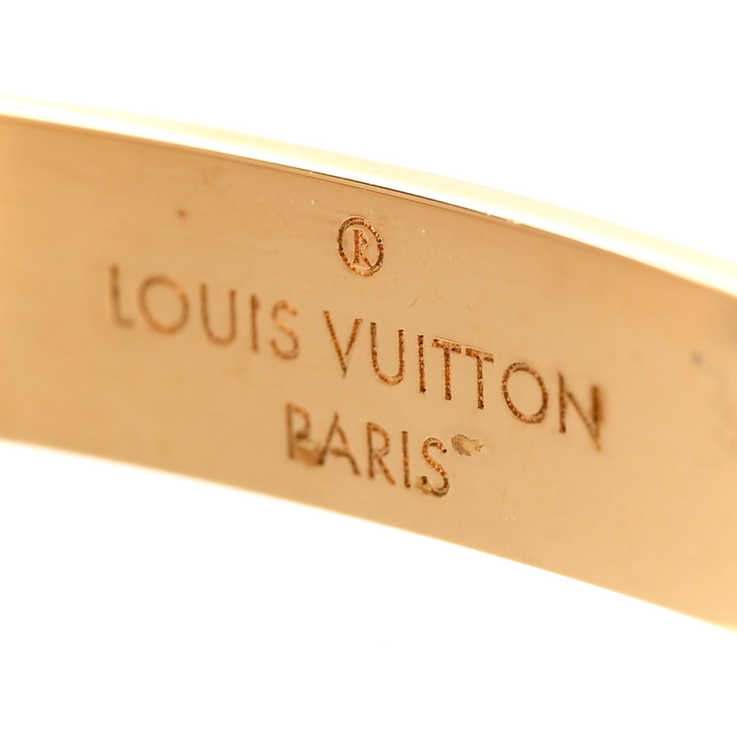 Louis Vuitton Metal Nanogram Hoop Earrings Gold 4 of 10
