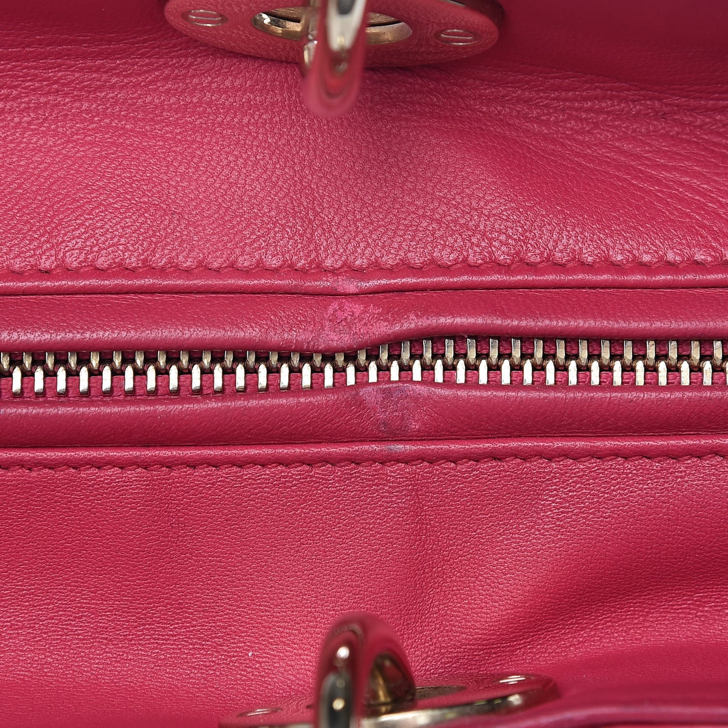 Lambskin Cannage Large Lady Dior Fuchsia
