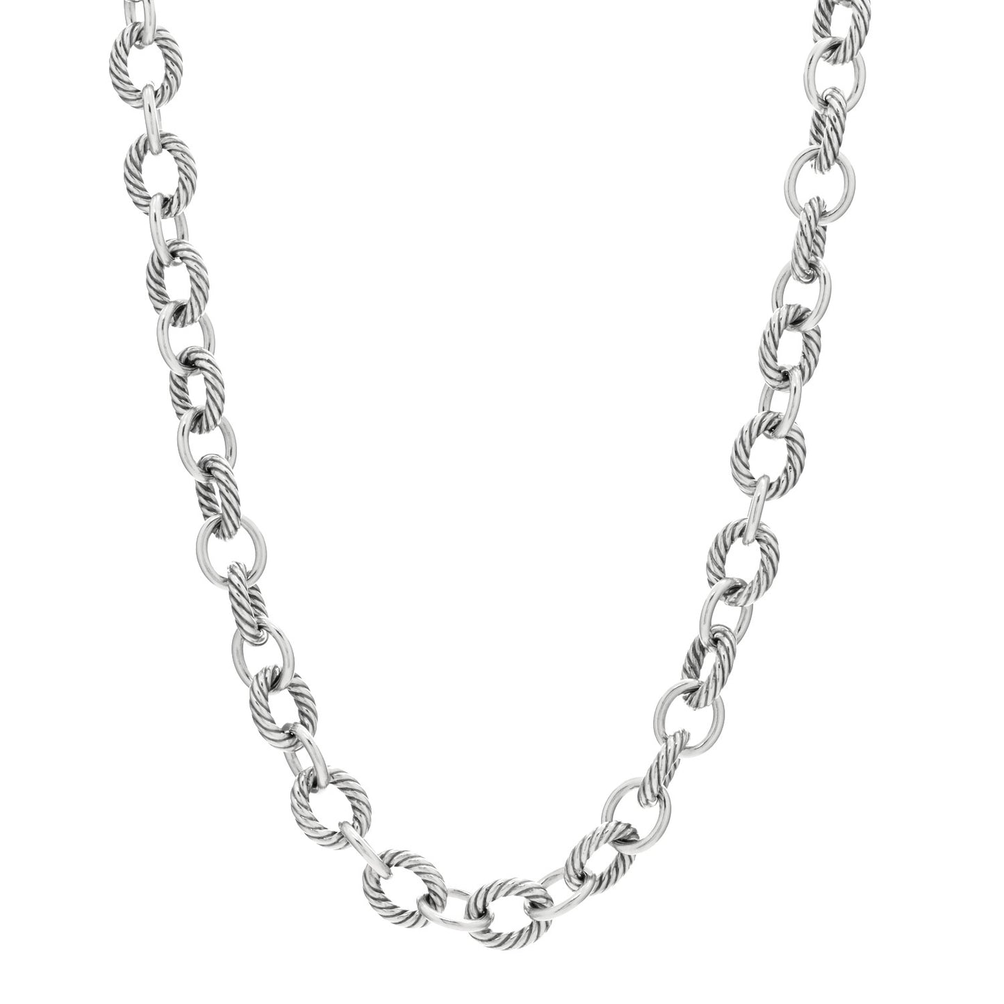 Sterling Silver 10mm Medium Oval Link Necklace