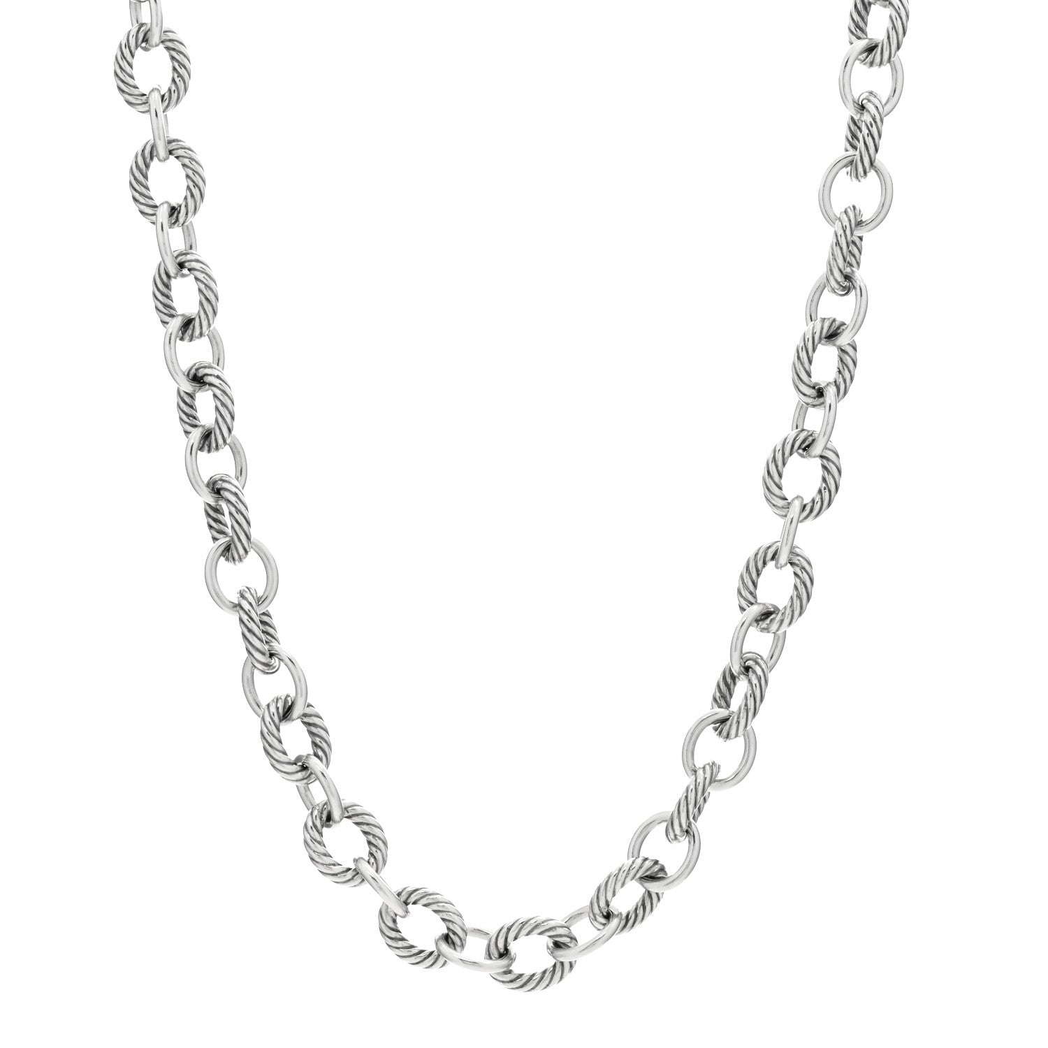 David Yurman Sterling Silver 10mm Medium Oval Link Necklace 1 of 3