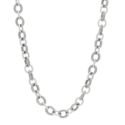 David Yurman Sterling Silver 10mm Medium Oval Link Necklace 1 of 3