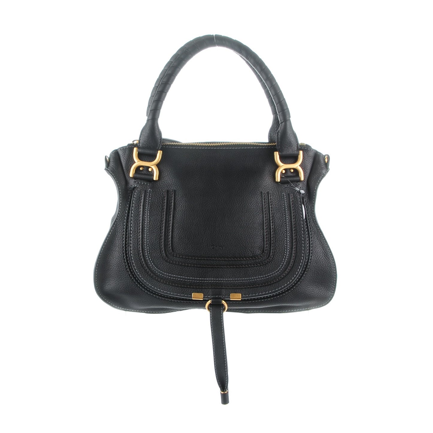 Calfskin Medium Marcie Satchel Black
