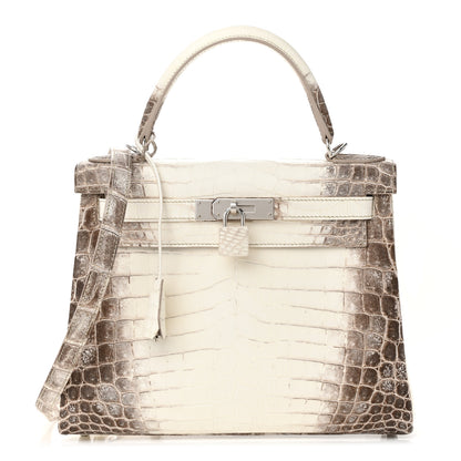 Hermes Matte Niloticus Crocodile Himalaya Kelly Retourne 28 White 1 of 12