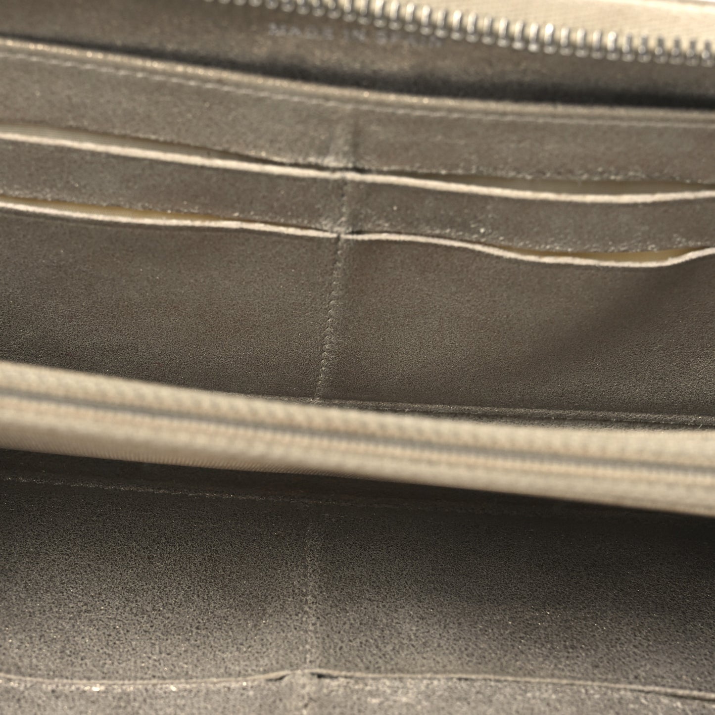 Iridescent Lambskin Quilted CC Long Zipped Wallet Gold