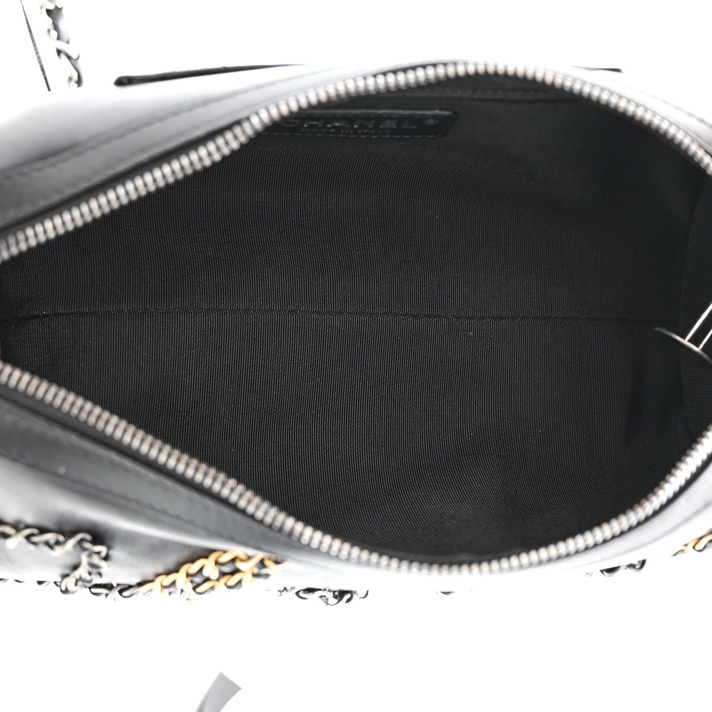 Calfskin Chain 20s Signature Bowling Bag Black