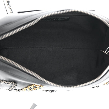 Chanel Calfskin Chain 20s Signature Bowling Bag Black 5 of 10