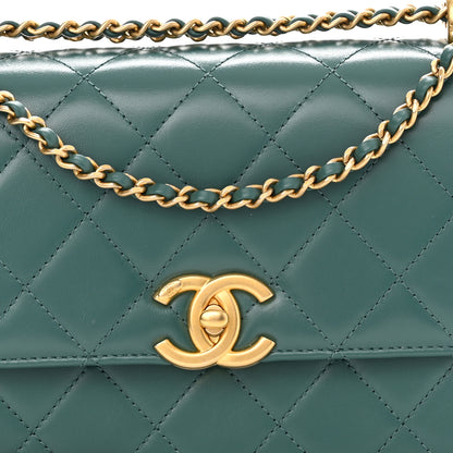 Chanel Calfskin Quilted Perfect Fit Flap Green 9 of 11