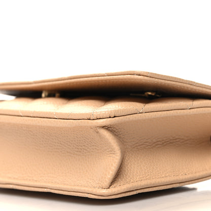 Chanel Caviar Quilted Wallet on Chain WOC Beige 11 of 11