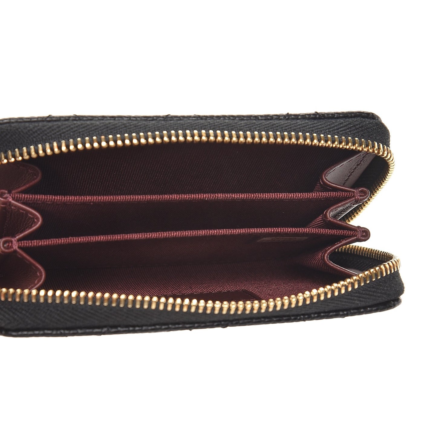 Caviar Quilted Zip Coin Purse Black