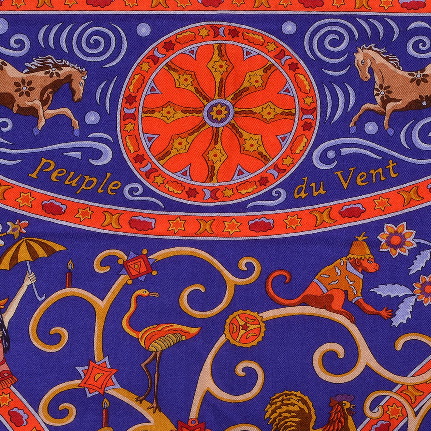 Cashmere Silk Peuple Du Vent Shawl 140 Violet Rouge Orange Moutarde