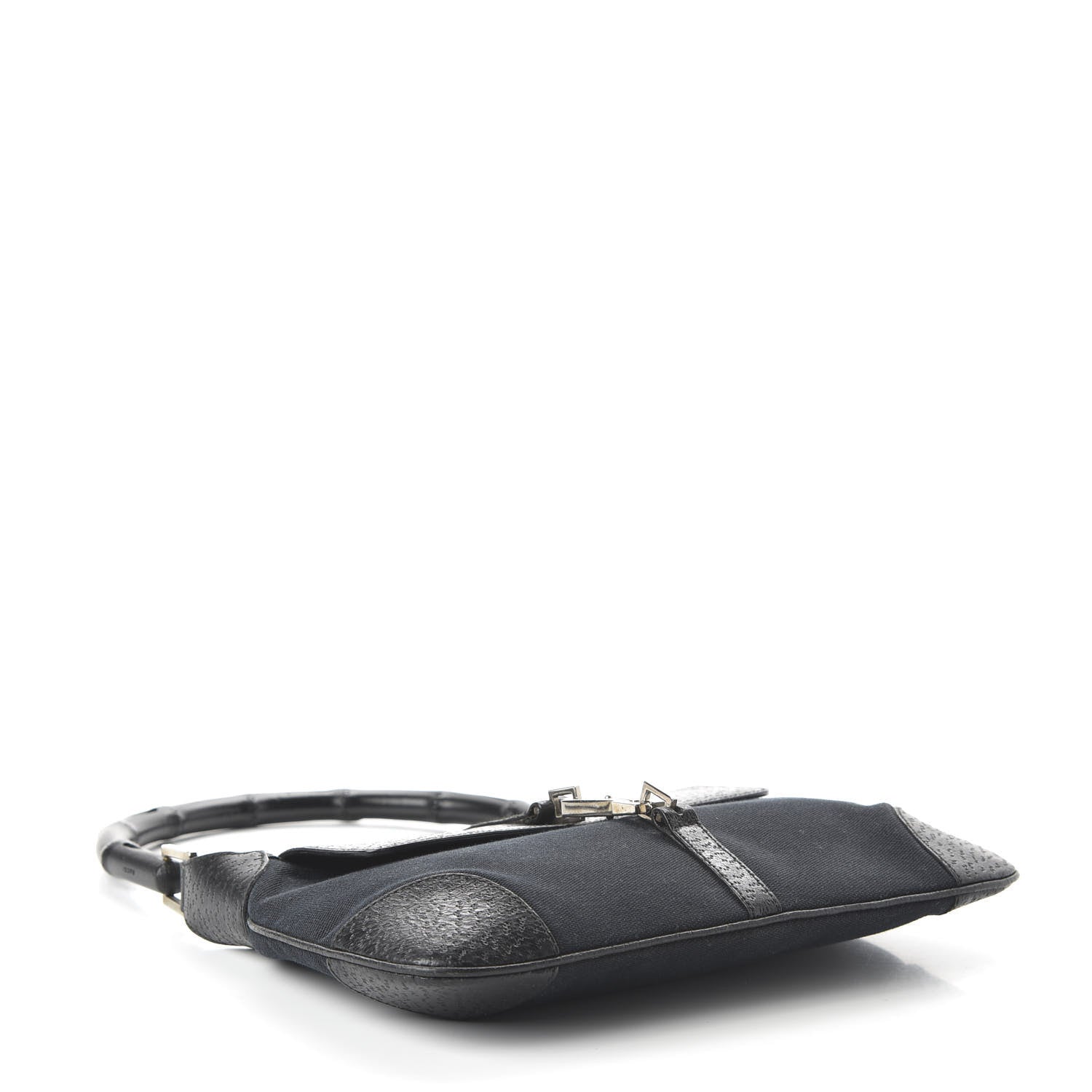 Gucci Calfskin Bamboo Handle Jackie O Hobo Black 4 of 10