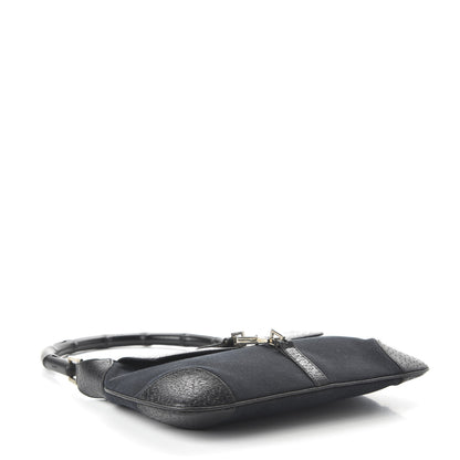 Gucci Calfskin Bamboo Handle Jackie O Hobo Black 4 of 10
