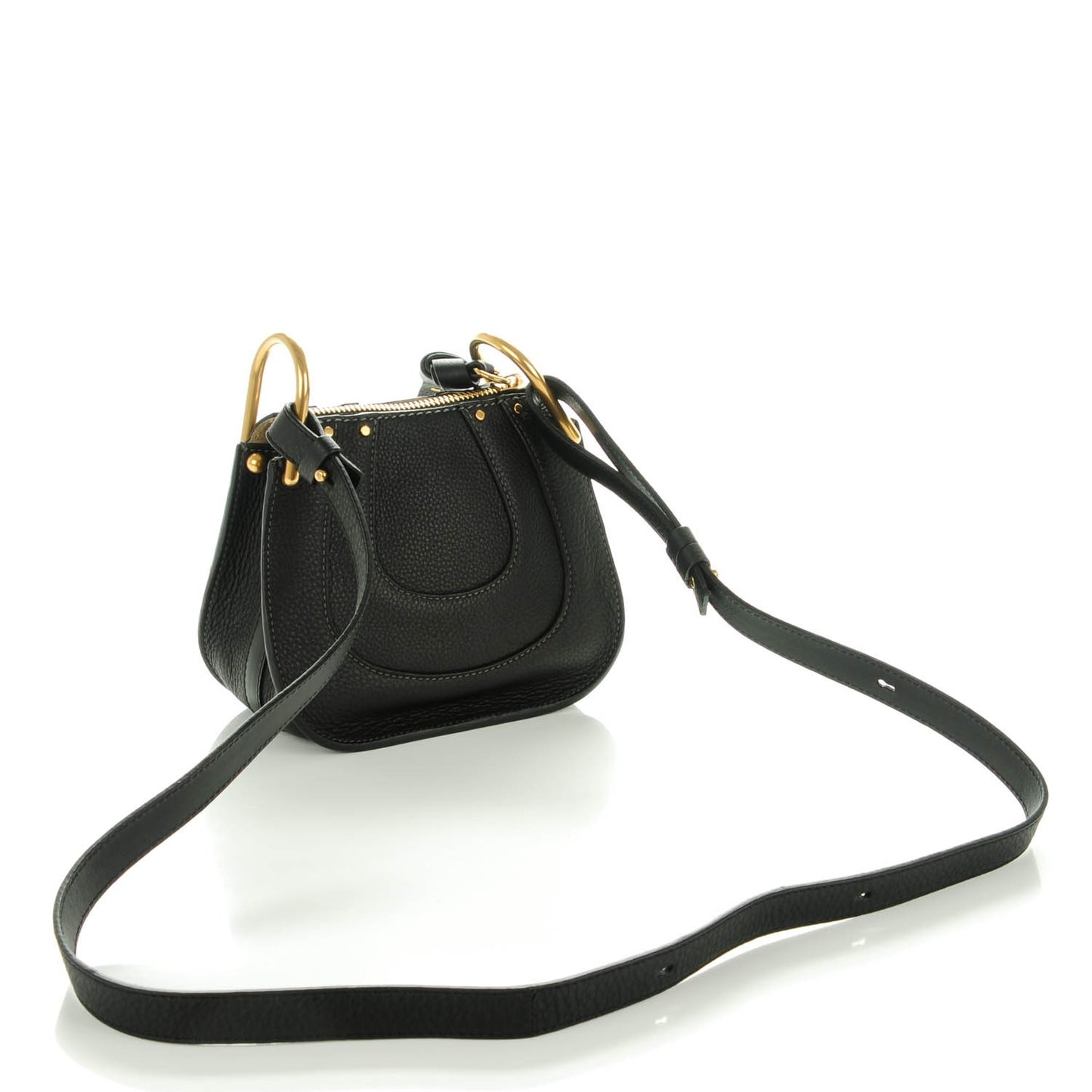 Grained Calfskin Nano Hayley Hobo Black