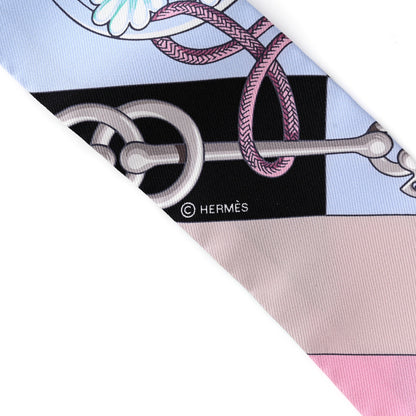 Hermes Silk Cliquetis Twilly Black Rose Menthol 3 of 4