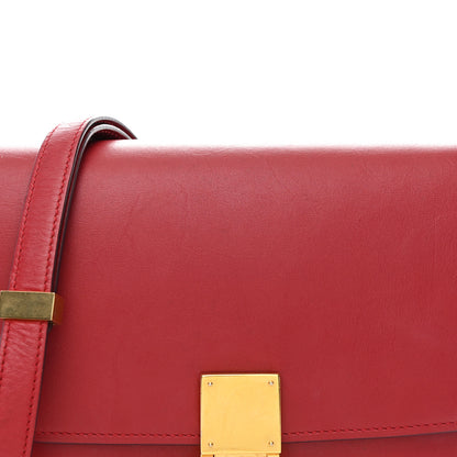 Celine Box Calfskin Medium Classic Box Flap Bag Red 9 of 13