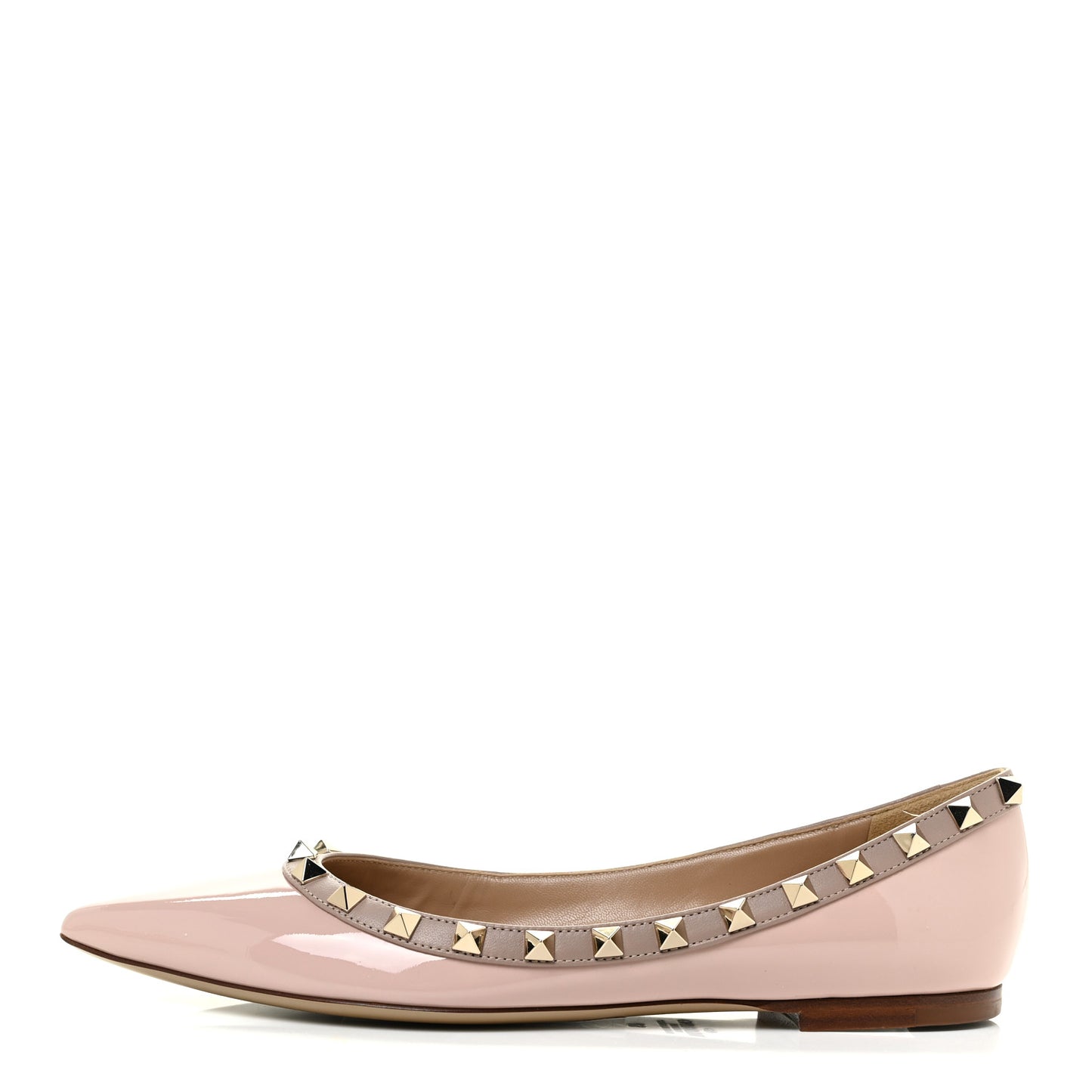 Patent Rockstud Ballerina Flats 37 Water Rose Poudre
