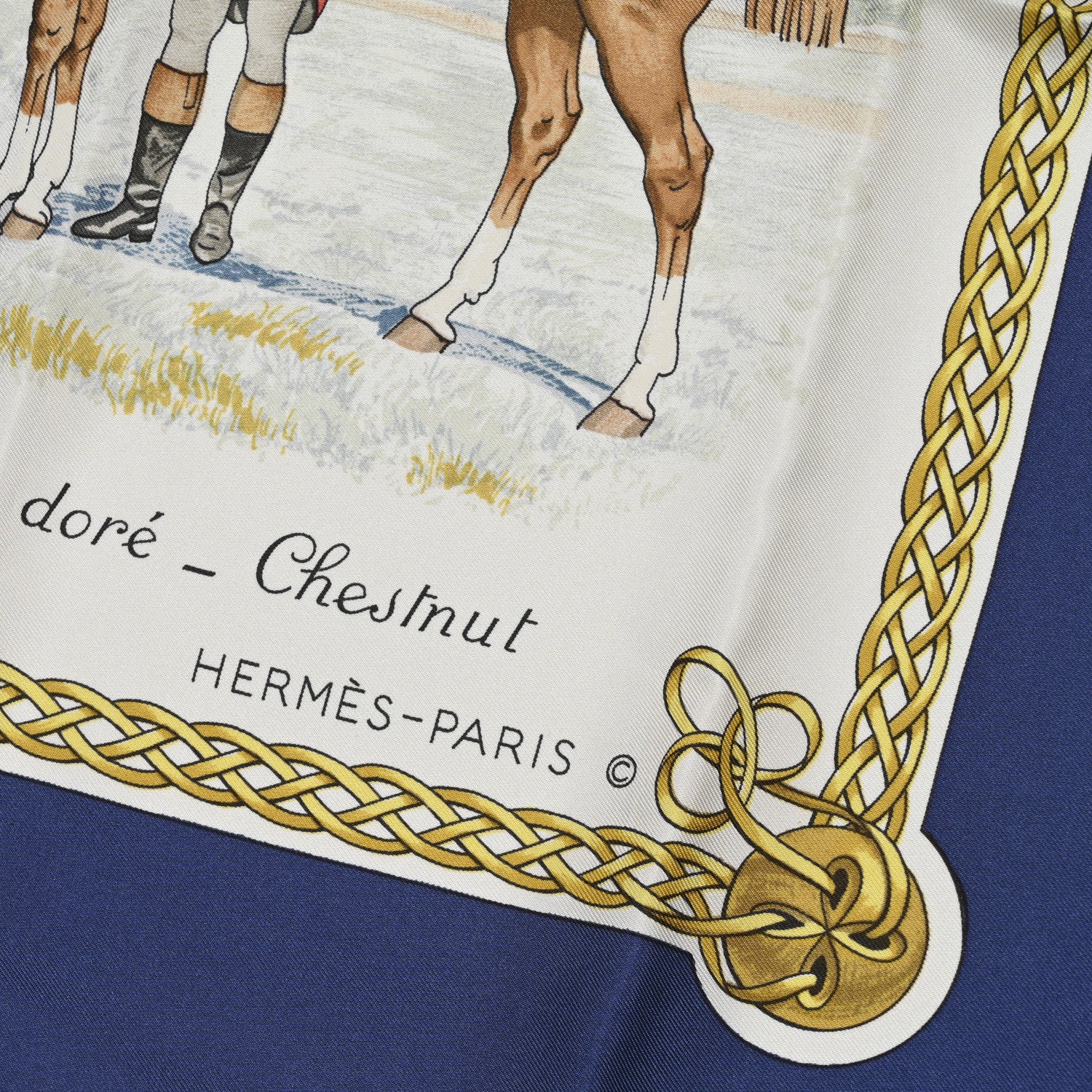 Hermes Silk Les Robes Scarf 90 Bleu Beige 2 of 4