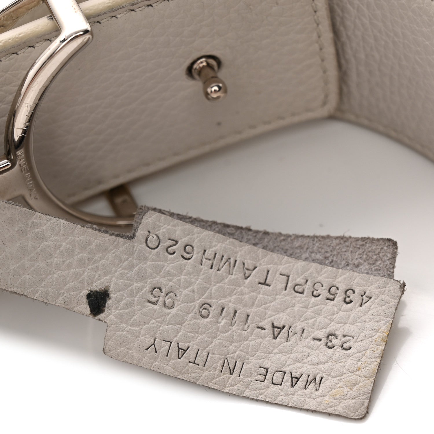 Christian Dior Grained Calfskin CD Icon Belt 95 38 White 1917444