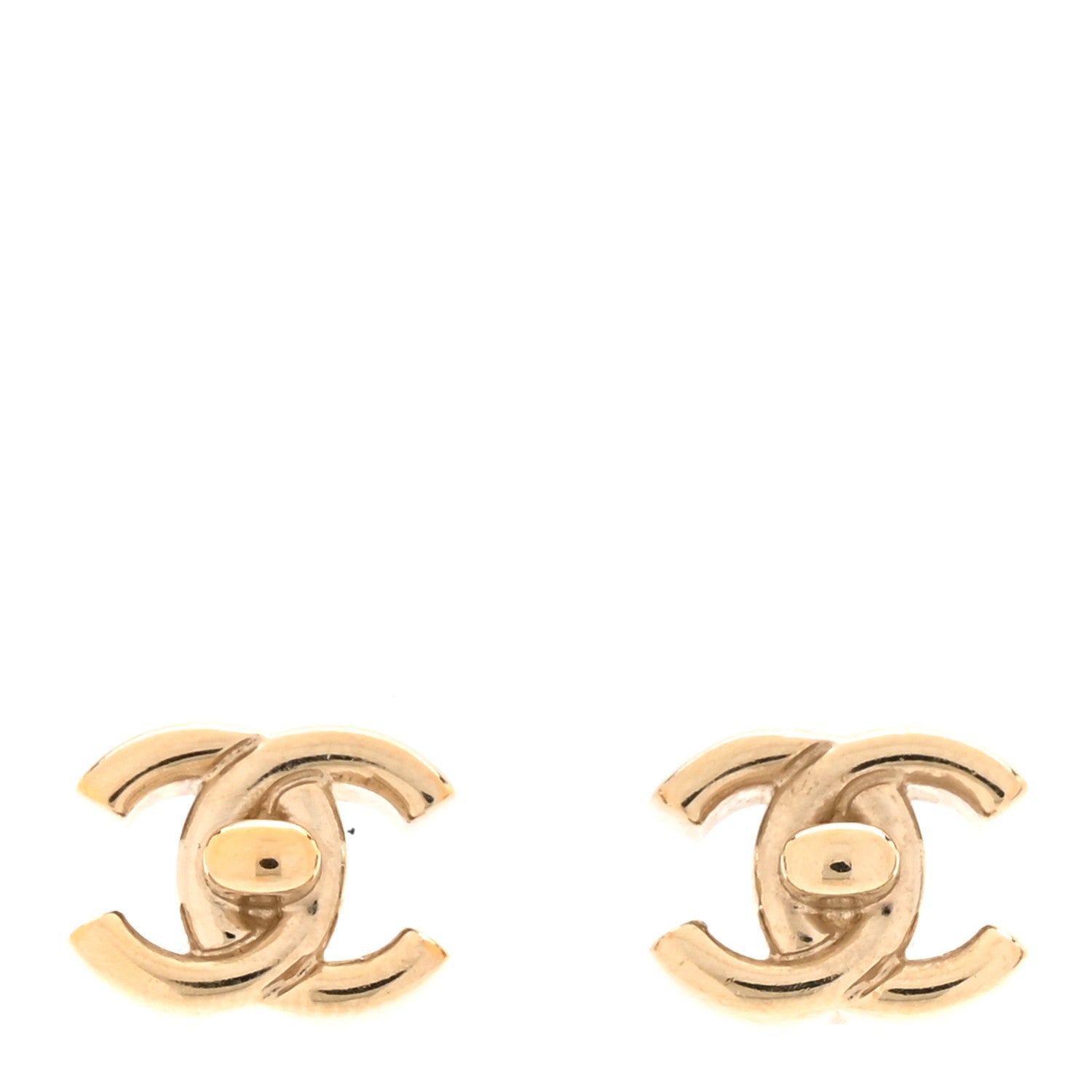 Chanel Metal CC Turnlock Earrings Gold 1 of 5