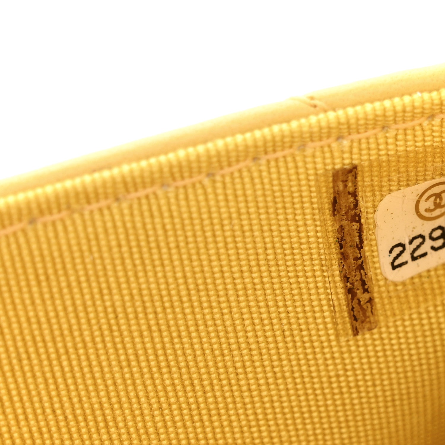 Chanel Lambskin Chevron Quilted Wallet On Chain WOC Yellow 8 of 12