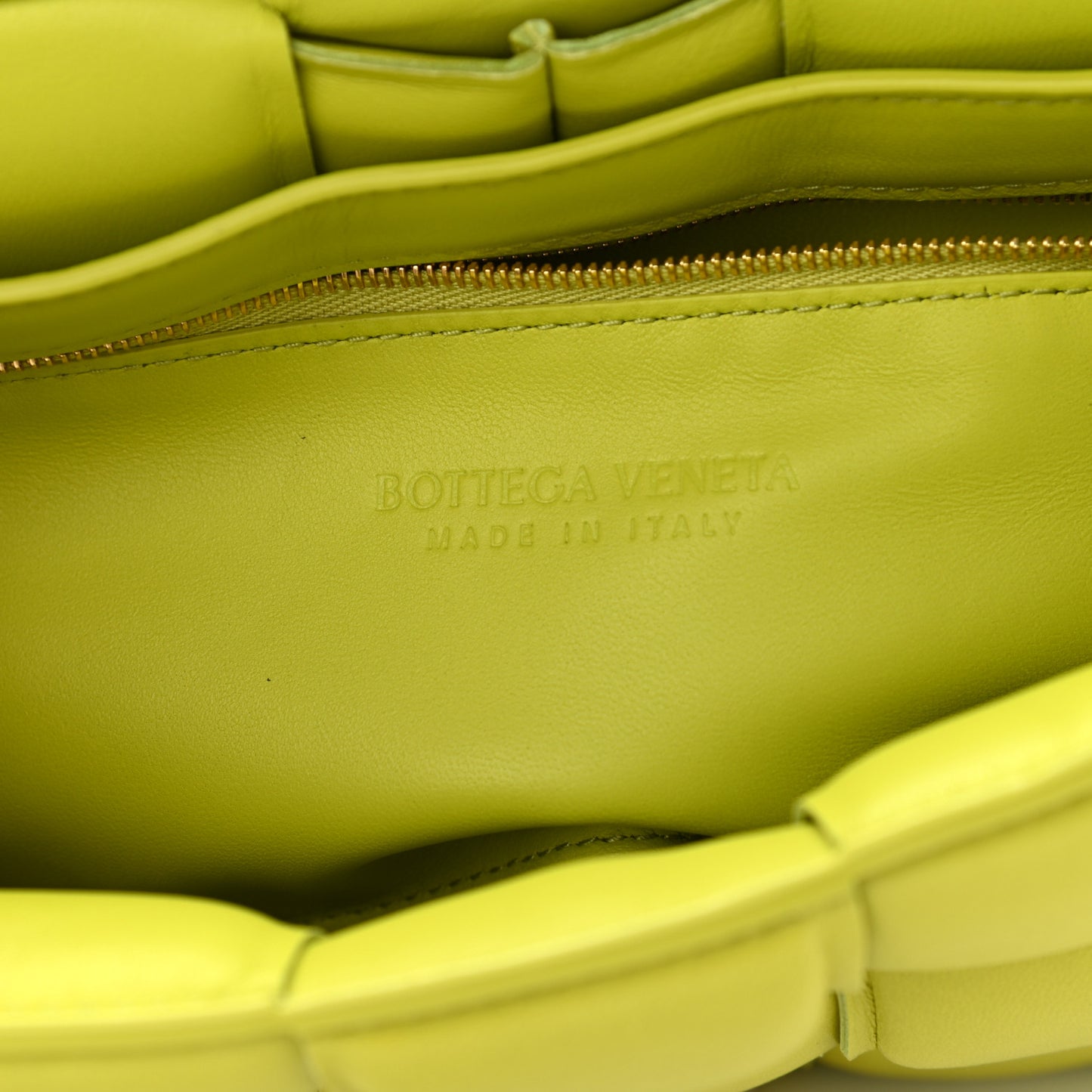 Nappa Maxi Intreccio Padded Cassette Crossbody Bag Lime