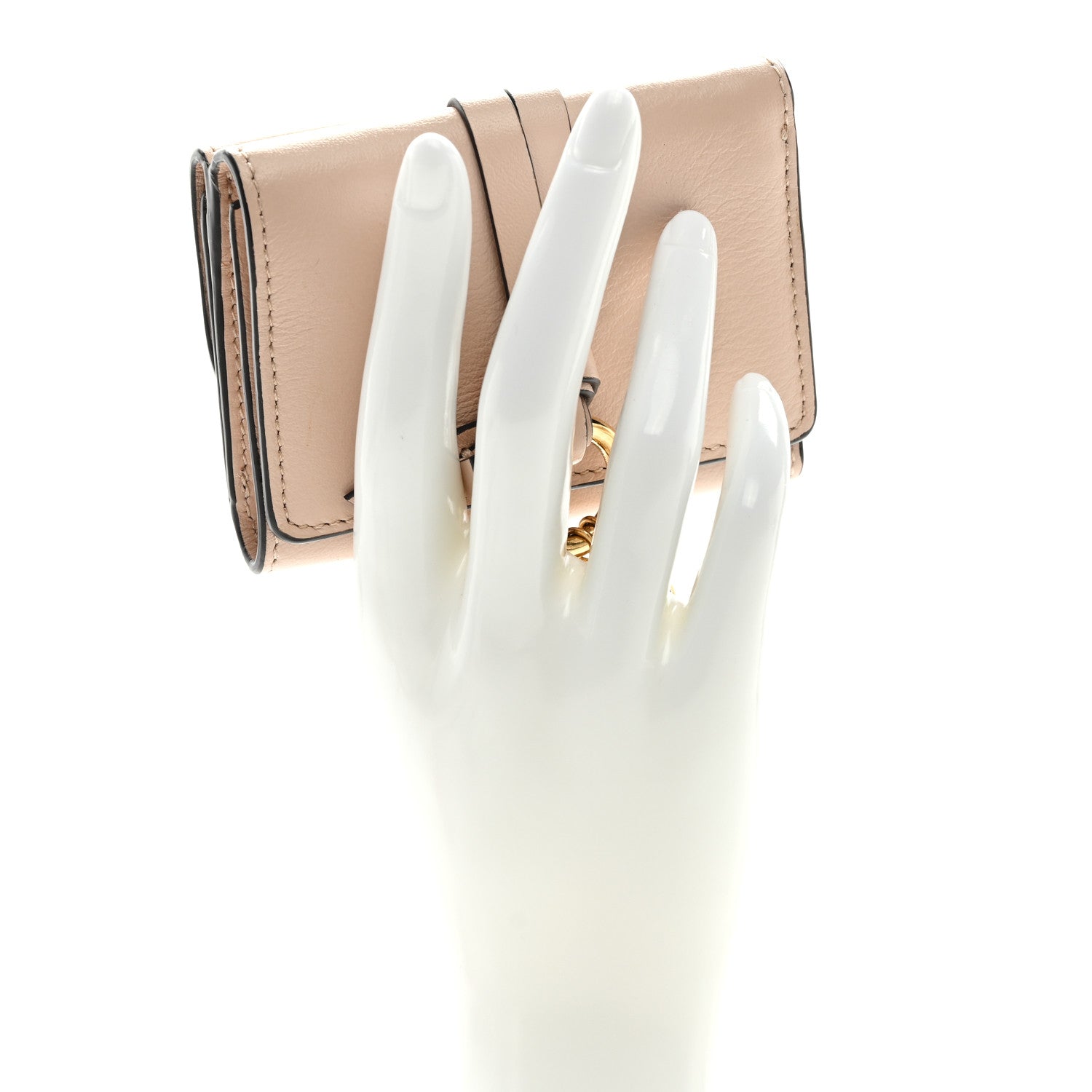 Chloe Calfskin Alphabet Mini Trifold Wallet Cement Pink 2 of 6