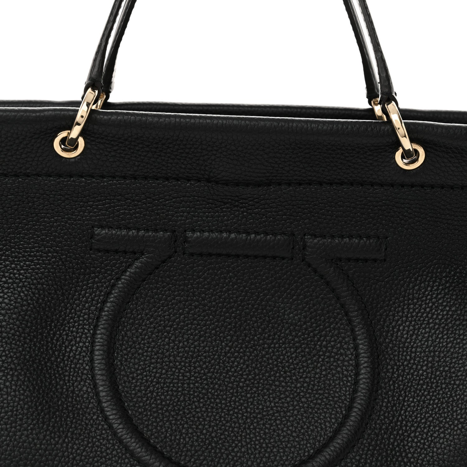 Salvatore Ferragamo Grained Calfskin Medium Meera Tote Black 8 of 12