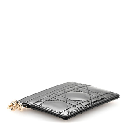 Christian Dior Patent Cannage Lady Dior Card Holder Black 4 of 8